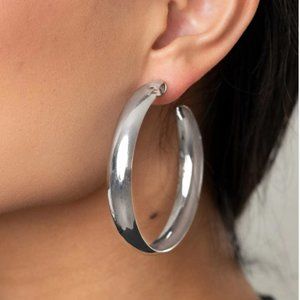 Paparazzi BEVEL In It - Silver  Earrings